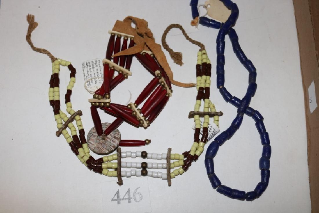 2 Beaded Chokers: 2 Beaded Chokers, String of Blue Cobalt Russian Beads