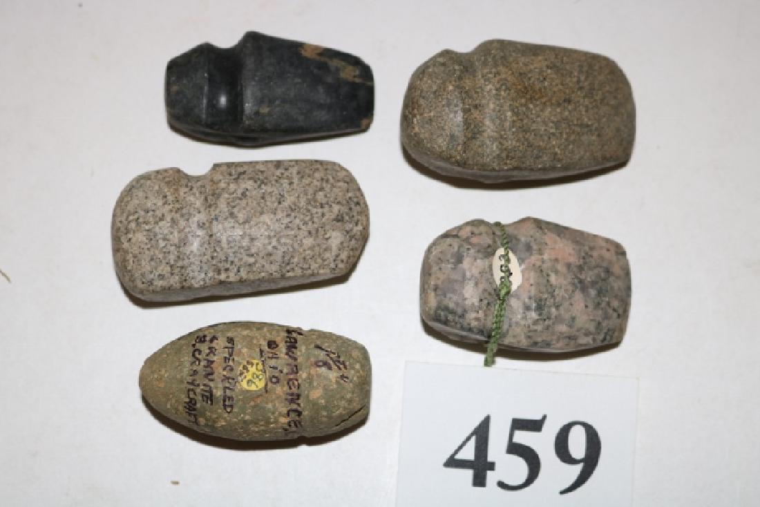 5 Miniature Stone Axes: 5 Miniature Stone Axes, smallest 1 ¾”