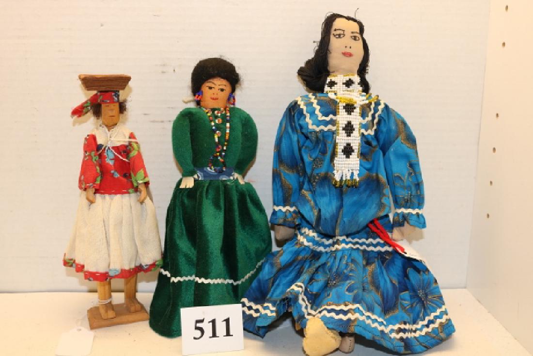 Mexican Doll, 13” Apache Doll: 9” Mexican Doll, 13” Apache Doll, 9” Navajo Doll