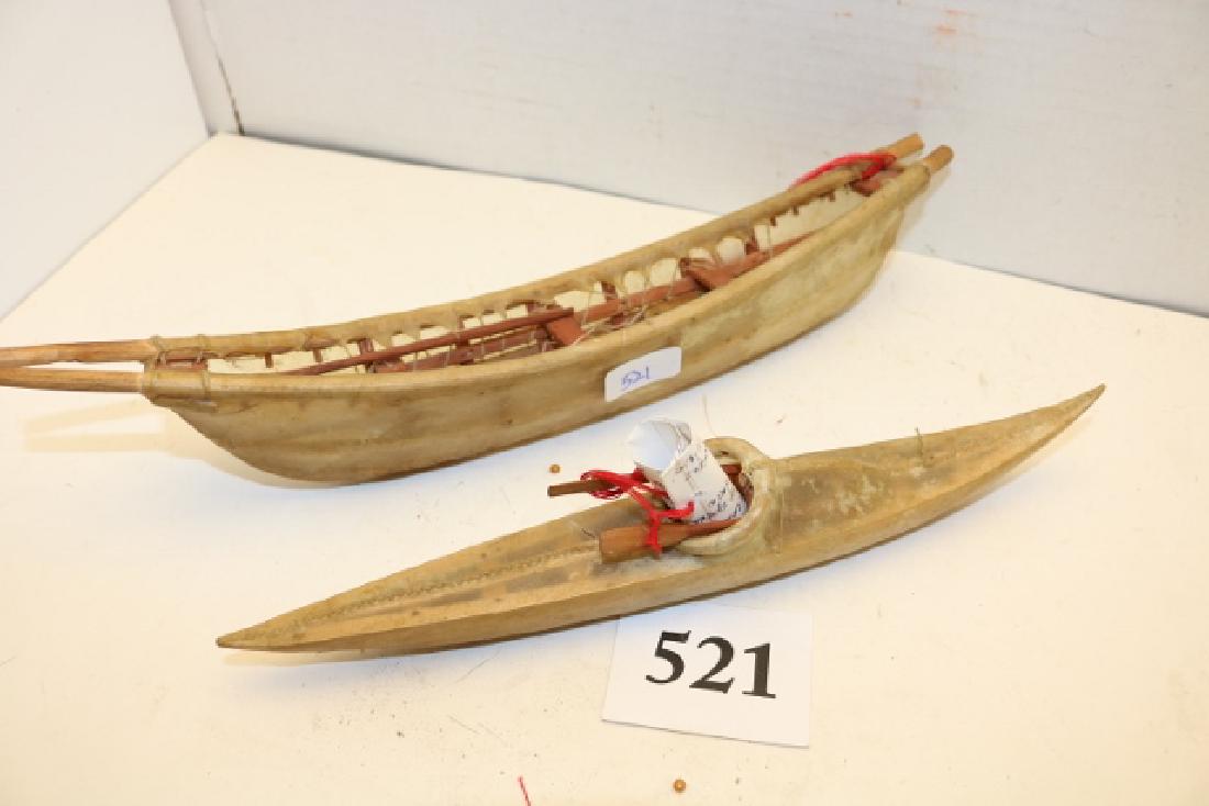 2 Hide Seal Skin Kayaks: 2 Hide Seal Skin Kayaks, longest 10 ¼” – will not ship out of country