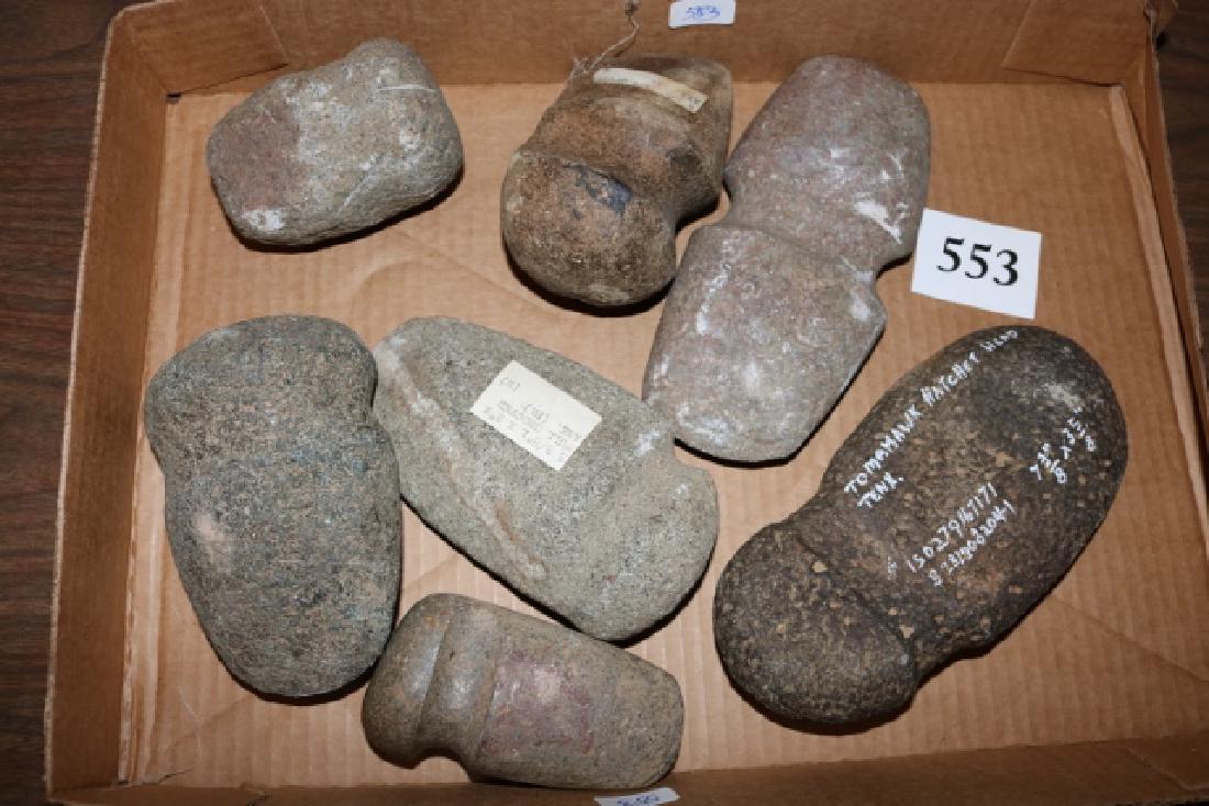 7 Assorted Stone Axes: 7 Assorted Stone Axes