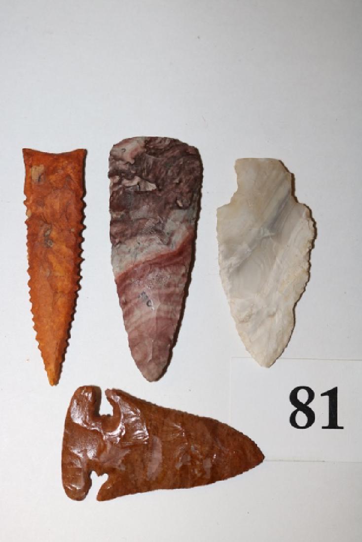 Damaged Flint Knife, Obsidian Point: Damaged Flint Knife, Obsidian Point, Colorful Flint Knife, Serrated Dalton Point