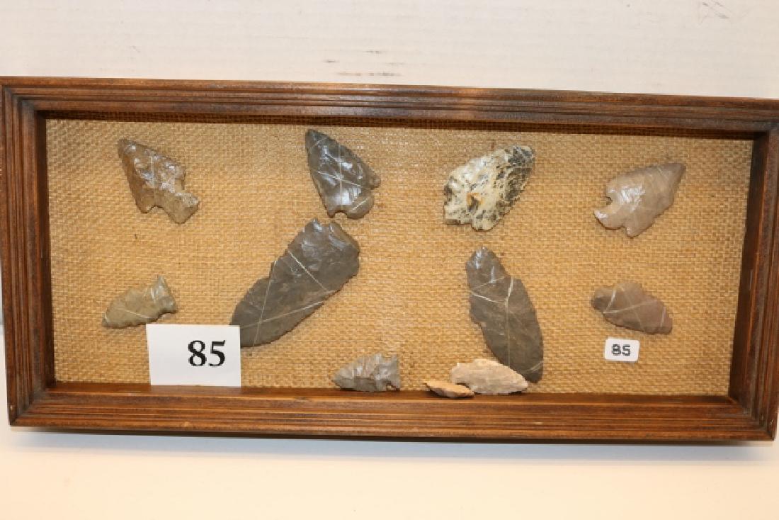 Frame with 11 Flint Points: 8 x 16 Frame with 11 Flint Points, Ohio