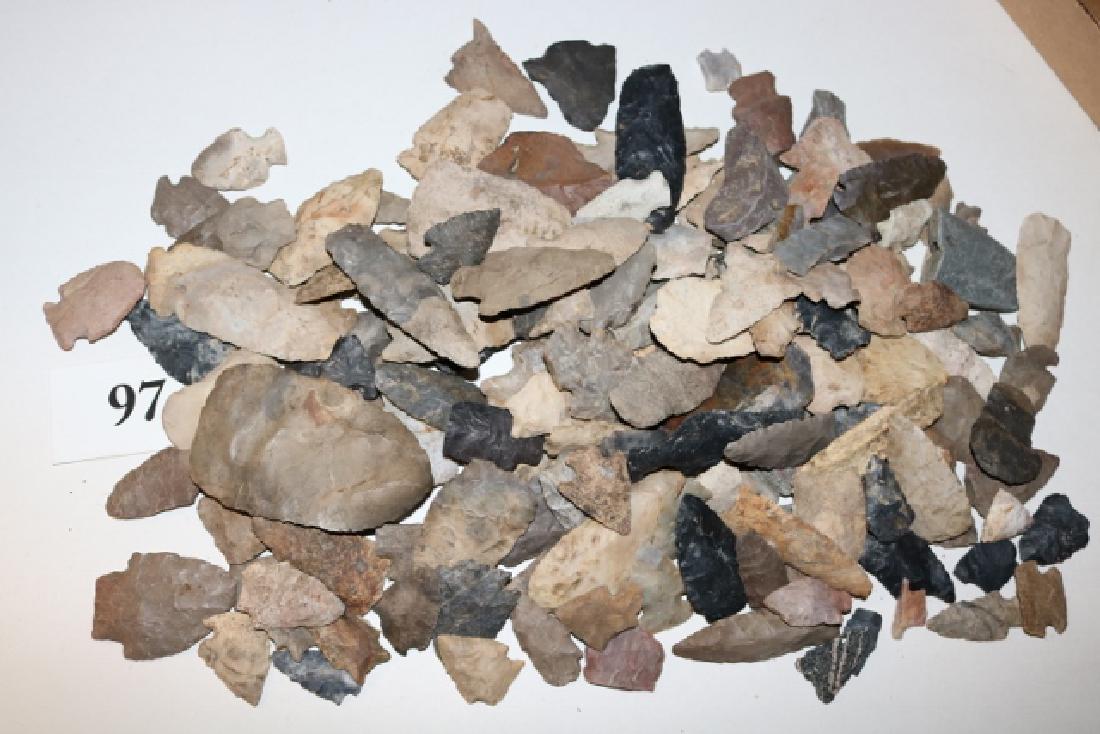 150 Assorted Flints, Points, Knives: 150 Damaged and Good Assorted Flints, Points, Knives (Various States)
