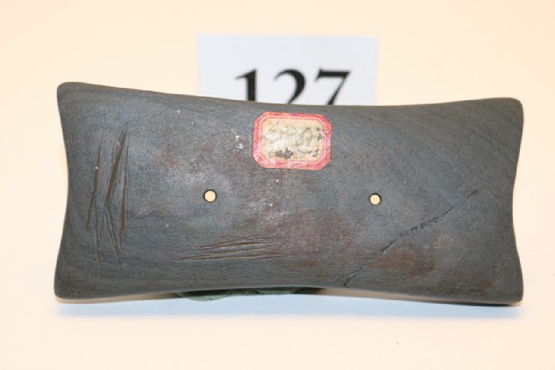 Banded Slate Gorget: 4 5/8” Banded Slate Gorget, Fayette Co. Ohio