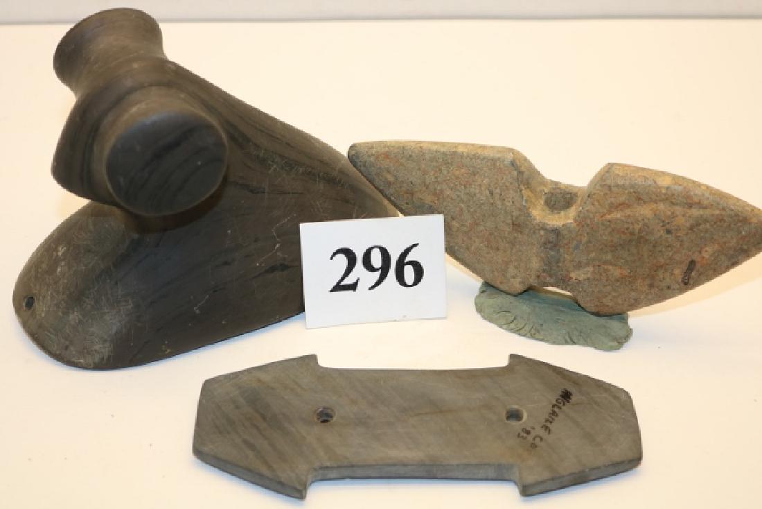 3 Reproduction Artifacts: 3 Reproduction Artifacts, Gigantic Slate Birdstone, Bannerstone, Gorget