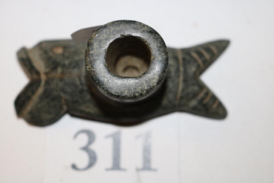 Effigy Stone Pipe: 3 1/8” x 1 ¾” Effigy Stone Pipe, age uncertain