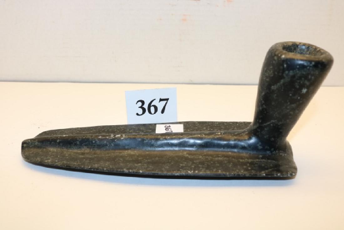 Steatite Monitor Pipe: 9 ¼” x 3 ½” x 4” Steatite Monitor Pipe (age uncertain)