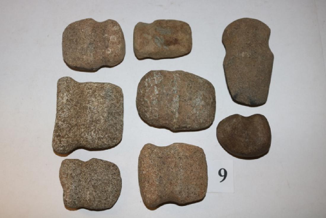 (8) Stone Axes: (8) Stone Axes – largest 4 ¼” – some with chips