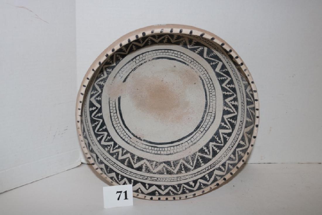 Large Mimbres Ware Bowl: Large Mimbres Ware Bowl, Messa Verde style, black & white, one of the earliest color combinations Anasazi Culture, ex. Robert Johnson Coll. 11 ½” x 6” – some paint loss