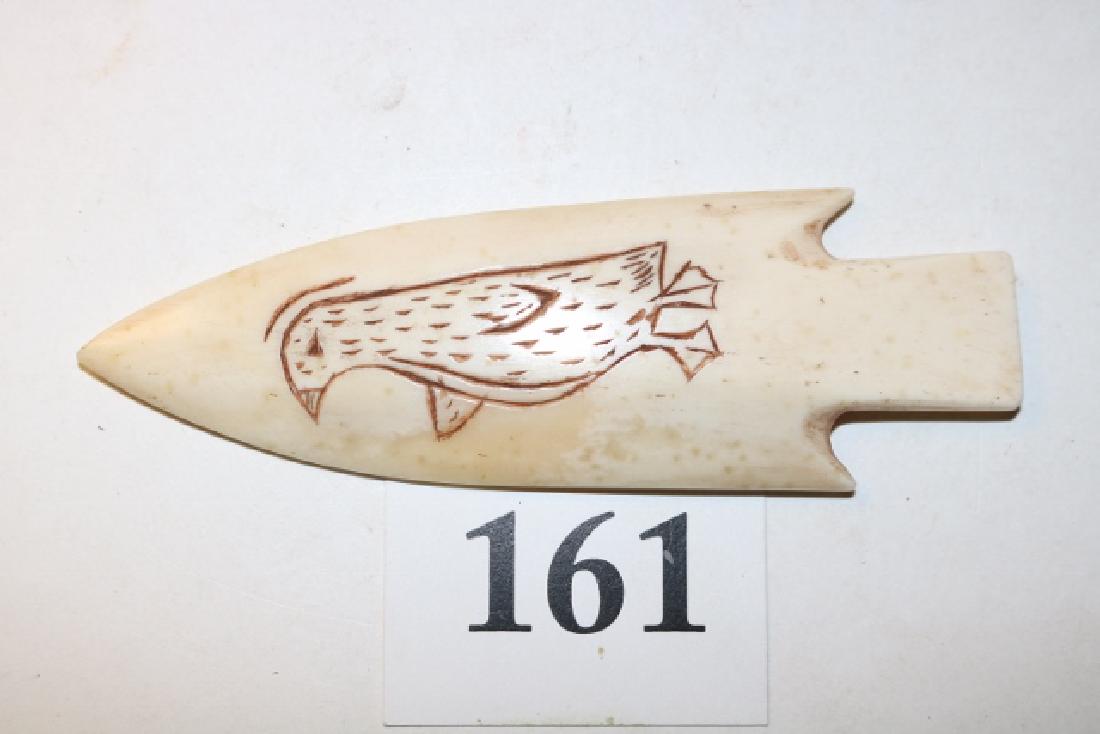 Bone Eskimo Point: Bone Eskimo Point with penguin engraved – 5”