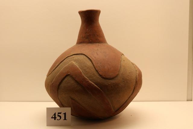 Quapaw Raised Design Water Bottle: Quapaw Raised Design Water Bottle – Found in Lee County Arkansas – X- Frank Morast- 10” Tall x 9” Wide – Great Decorator Piece