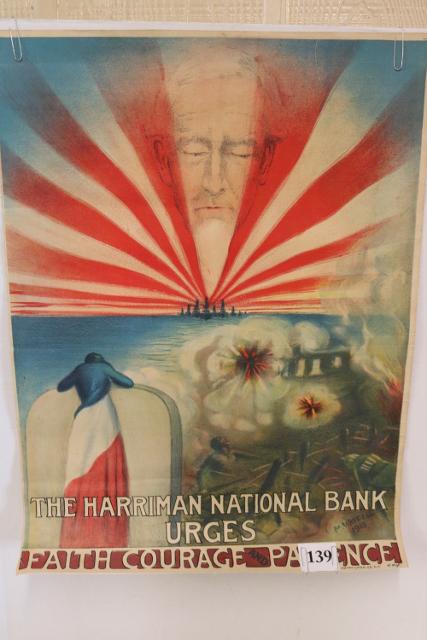WWI "Faith Courage and Patience" Bank Poster (1 of 2)