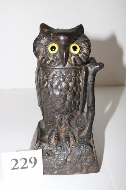 Cast Iron Mechanical Owl Bank (1 of 4)