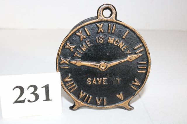 Cast Iron Time is Money Save it Clock Bank (1 of 2)