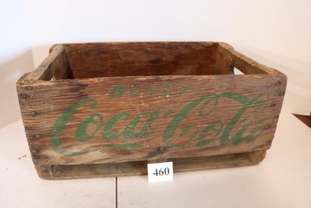 Coca-Cola Wooden Crate: Coca-Cola Wooden Crate, Worn but in Good Condition, 8 ½" Tall x 19" Wide
