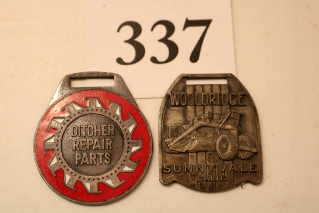 2 Watch Fobs: (2) Watch Fobs – Werl – Brau – co. Findlay, Ohio & Wooldridge Sunny Vale Calif