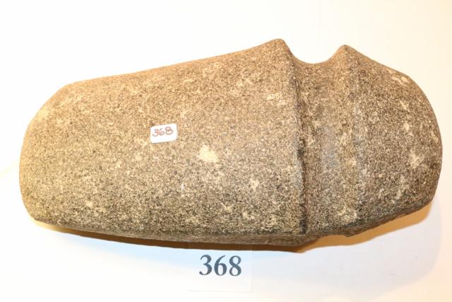 11 1/2" Large Axe-Porphyry-3/4Groove: 11 ½” Large Axe – Porphyry – ¾ Groove – Ex. Don May Collection – Age Uncertain