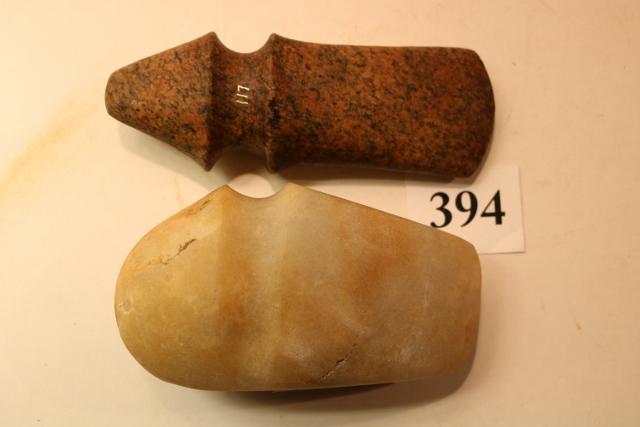 Quartz Axe & Barbed Axe: Rare Quartz Axe, Michigan Barbed Axe - Both Ex. Oscar Branan Collection – Age Uncertain