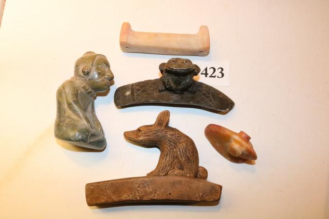 Job Lot - Birdstone, 3 Pipes, Gorget: Job Lot – Birdstone – 3 Pipes – Bar Gorget – Age Uncertain