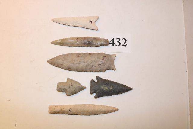 Dalton, 3 Points, Knife Blade: Dalton, Pike County, Illinois – Missouri Woodland Point – Knife Blade, Pike County, Illinois – Missouri Small Adena Point – Knife Blade, Pike County, Illinois – Missouri Woodland Point
