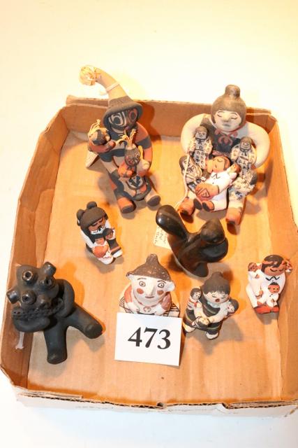 5 Story Tellers: 5 Story Tellers, Santa Clara Mud Man, Signed Maria Squirrel – Marthea ArQueco Doll, Koshari Clown Walatowa N.M.
