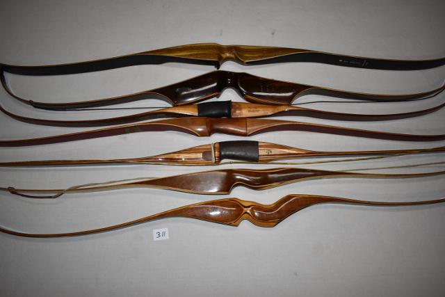 7 Vintage Recurve Bows WILLNOT SHIP: 7 Vintage Recurve Bows, Tri-State Jaguar, 2 Ben Pearsons, Smithwicke Deluxe, Howatts Mamba, Sultan Bows, Staghorn Archery Co., will not ship