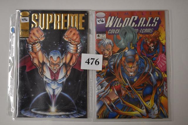 (2) Comic Books – Supreme & Wild C.A.T.S.: (2) Comic Books – Supreme Vol. 2 No. #1 Nov. 1992 & Wild C.A.T.S. Mar.