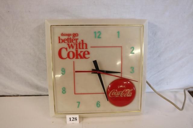 Coca-Cola Clock: Coca-Cola Clock, Does not Light but the hands move, Nice Condition 16” Square