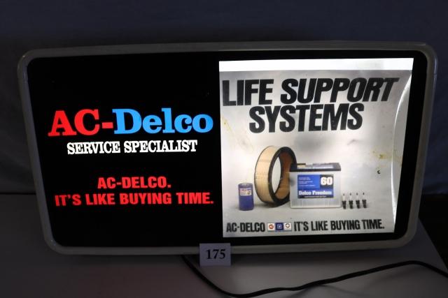 AC-Delco Light Up Sign: AC-Delco Light Up Sign, Does Light, in Great Condition