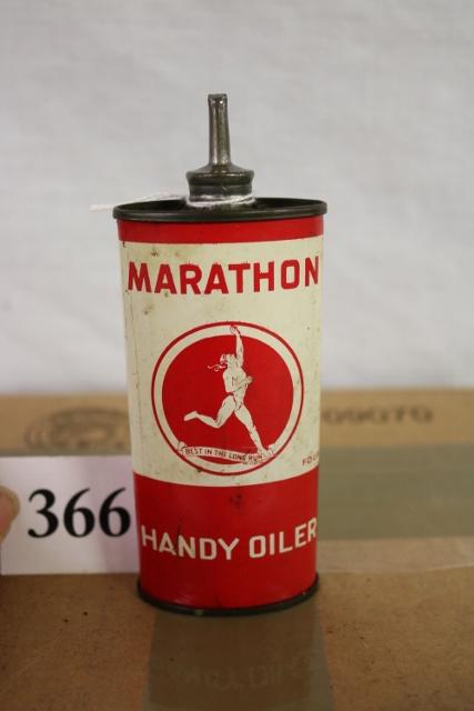 Marathon Handy Oiler Can: Marathon Handy Oiler Can, Nice Condition, Has oil in it, 6” Tall