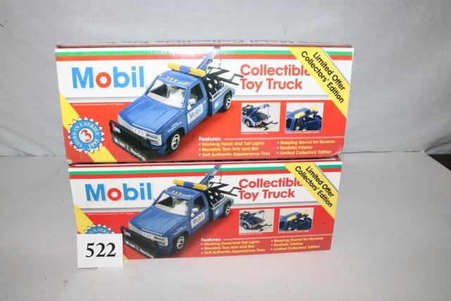 2 Mobil Collectable 1995 Tow Trucks: 2 Mobil Collectable 1995 Tow Trucks, Both boxes in Great Condition, 11 ½” Long x 4 ½” Tall