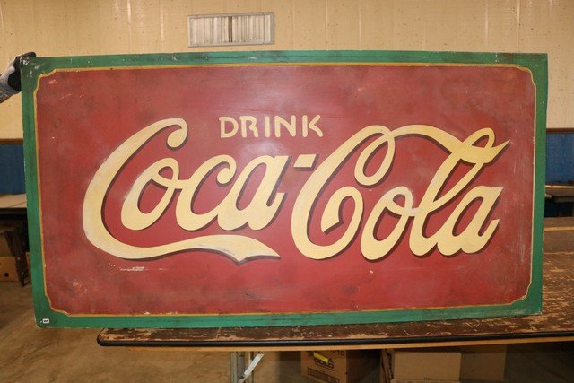 Wooden Coke-Cola Sign - WILL NOT SHIP: Wooden Coke-cola Sign - decent shape - 61 1/2" tall x 32" - WILL NOT SHIP