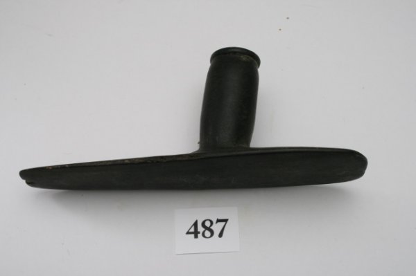 Platform Pipe: 10 3/8" x 4 1/8" Steatite Platform Pipe Intrusive Mound Type some damage to edges and small chip at mouthpiece, from estate sale in North Caolina