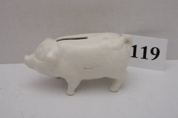 Pink Pig Cast Iron Bank: Pink Pig Cast Iron Bank John Wright repainted Moore #607.
