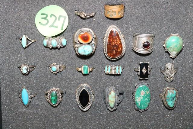 18 Sterling Silver Turq. Navajo Rings (1 of 1)