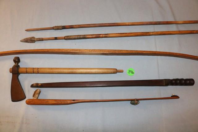 60” Wood Bow, 1 Wood Tip Atlatl (1 of 2)