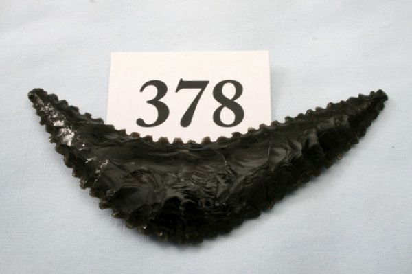 Obsidian Crescent Knife: 4 3/8" Obsidian Crescent Knife Cal.