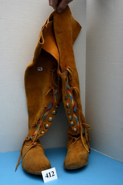 Pair of Kiowa Boots: 24" Pair of Kiowa Boots (circa 1950's)