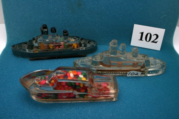 3 Boat Candy Containers