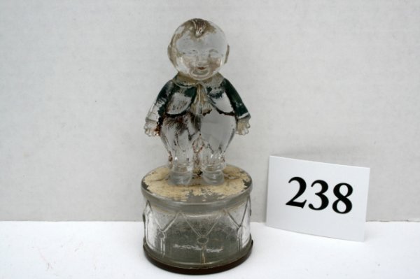 Fat Boy on Drum Candy Container: n/pic - "Fat Boy on Drum" - Slight paint - repro closure - R/C