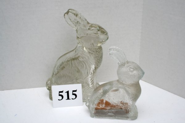 2 Rabbit Candy Containers: n/pic - (2pcs)"Rabbit by Stough" - O/C Rabbit - "Peter Rabbit" - N/C
