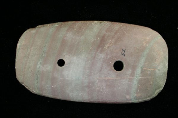 GORGET: GORGET, PURPLE AND RED BANDED SLATE, 4 ¼