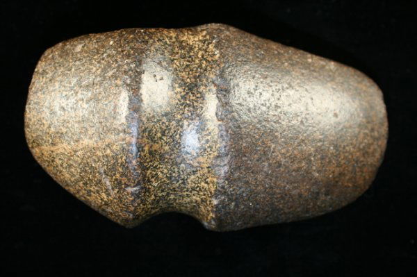 3/4 GROOVED AXE: ¾ GROOVED AXE, GRANITE, 5 ¼", FOUND BY A.HALL, 1888, ROCKPORT TWP., CUYAHOGA CO.,OH. PICTURED ARTIFACTS VOL. 9, #3, PGS. 90 AND 91 (1979) AND CENTRAL STATES ARCHAEOLOGICAL JOURNAL VOL. 40, #1, PG. 2