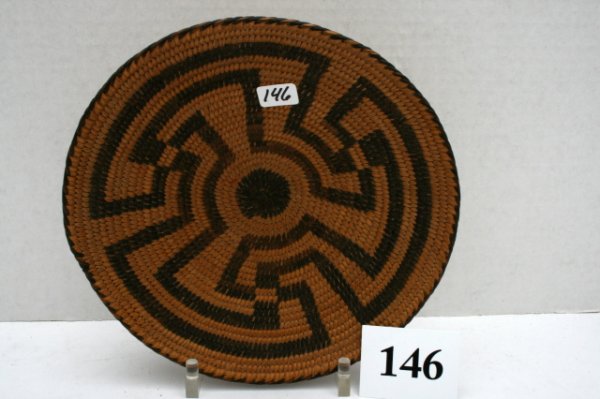 Pima Basket: Circa 1895 7 1/2" Diameter Pima Basket brought from West by Dr. Fulkerson, who was Indian Agency MD in 1880's to 1900's – from the Dr. Clarence Fulkerson Family, Bardstown, Kentucky