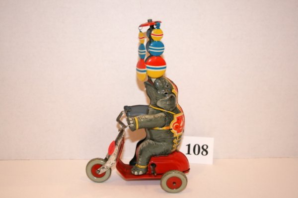 Elephant on Motorcycle: Elephant on Motorcycle – wind up, working - excellent