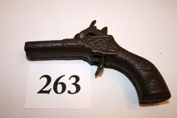 Stevens Cap Gun: Stevens Navy Cast Iron Cap Gun – Derringer – c 1878 Rare 4 1/4" #26 as is excellent