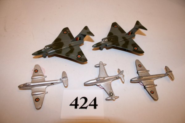 Aircraft Gloster Javelin: Dinky Military Aircraft Gloster Javelin x2 Meteor x2 Shooting Star – 5pcs G/vg