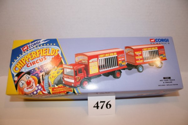 Cage Truck & Trailer: Corgi Classic Chipperfield's Circus AEC Cage Truck & Trailer – MIB #97889