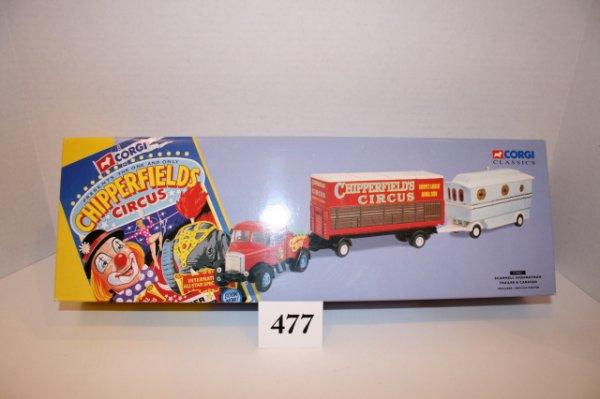 Scammell Highwayman Trailer: Corgi Classic Chipperfield"s Circus Scammell Highwayman Trailer & Caravan #97885 – MIB